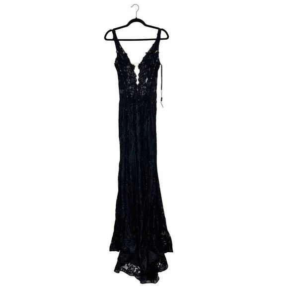 NEW La Femme Rhinestone Gown 28648 Women's Black Size 4 - Picture 2 of 6
